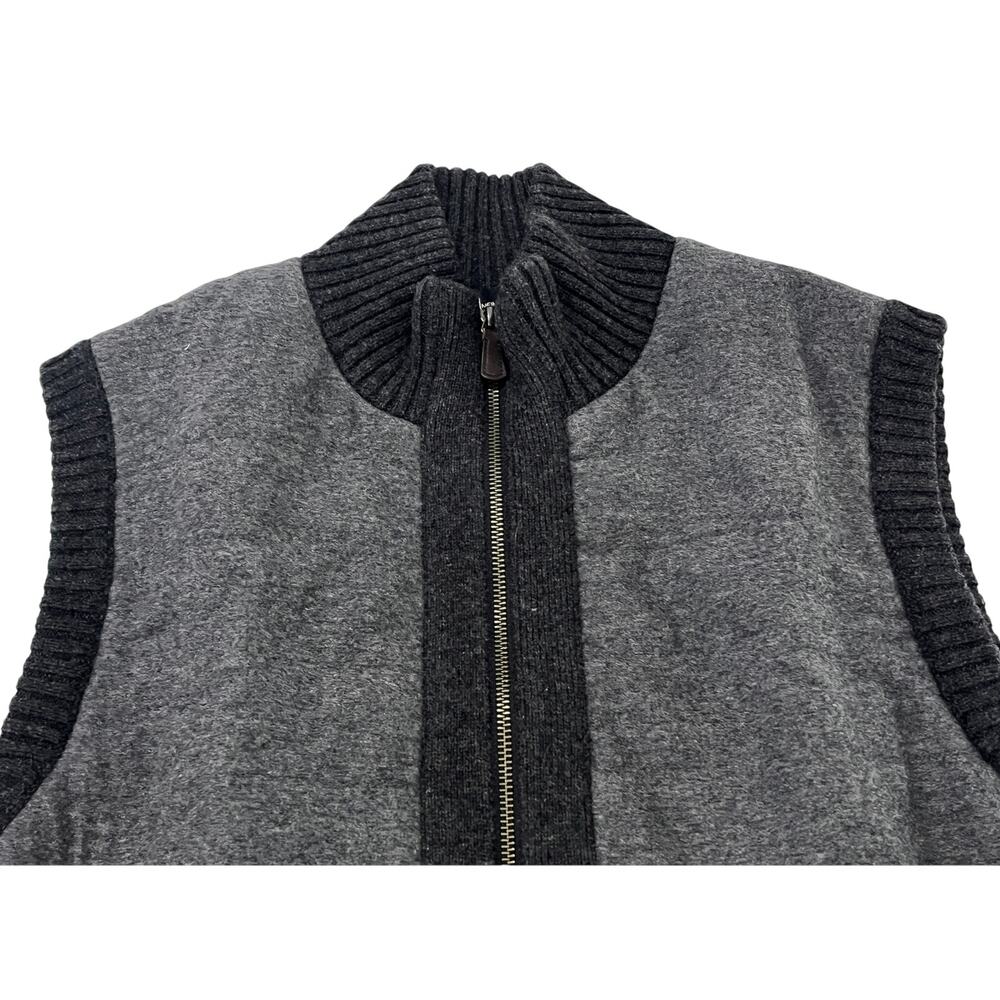 1-66 NEIMAN MARCUS Men's Wool Cashmere Full-Zip Sweater Vest Gray Large - Picture 3 of 8
